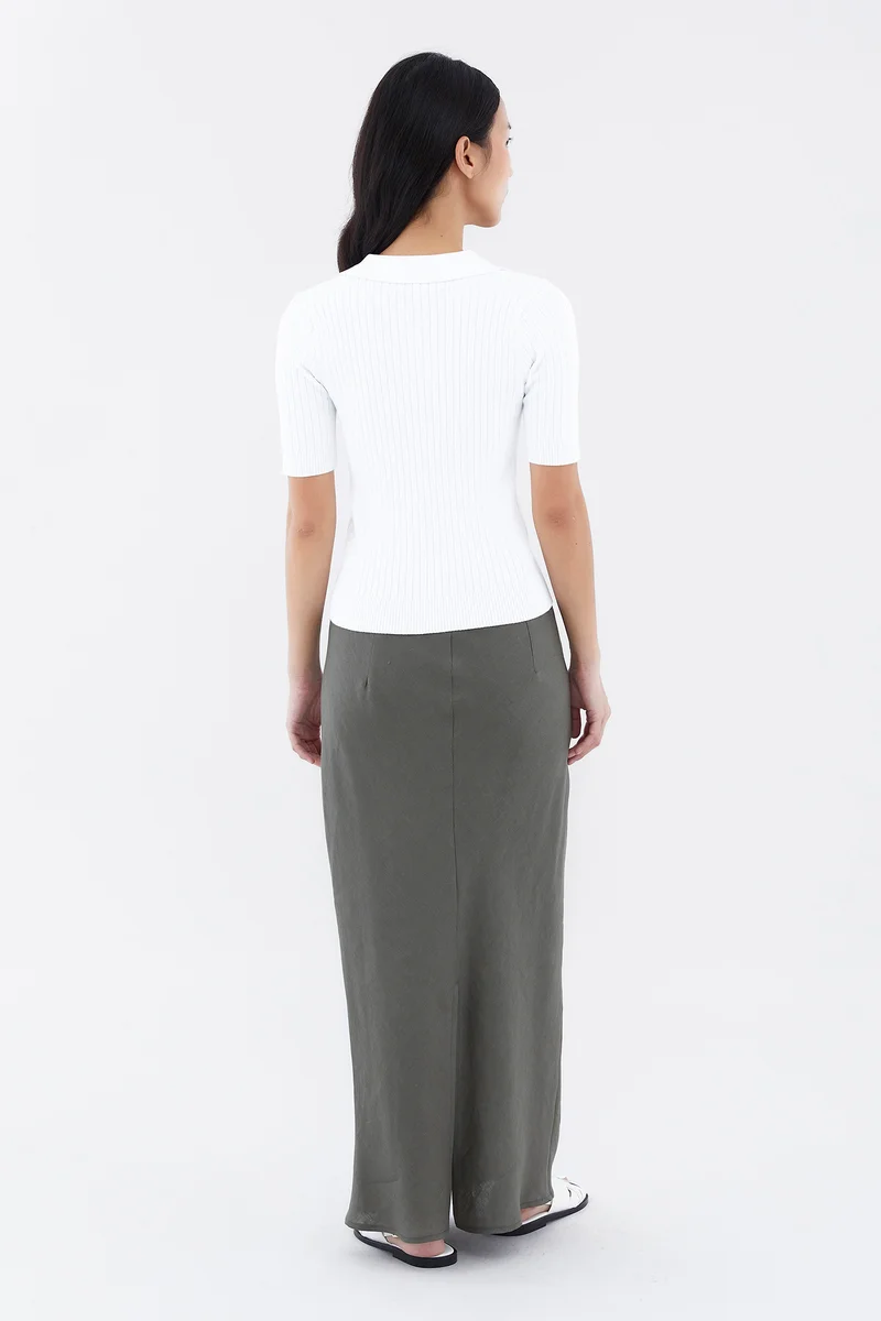 ذا اديتورز ماركت Nodelyn Polo Knit Top - White