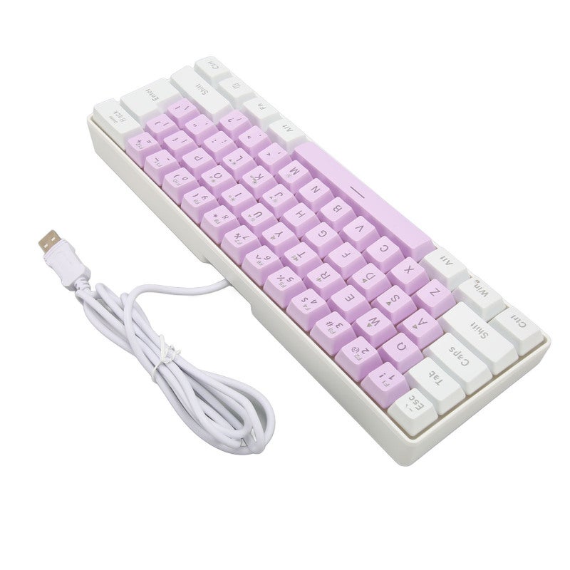 Gaming Keyboard 61 Keys Compact 60% Layout RGB Backlit Wired Keyboard - 9 RGB Modes Ergonomic Design USB Keyboard for FPS Gamers - Image 3