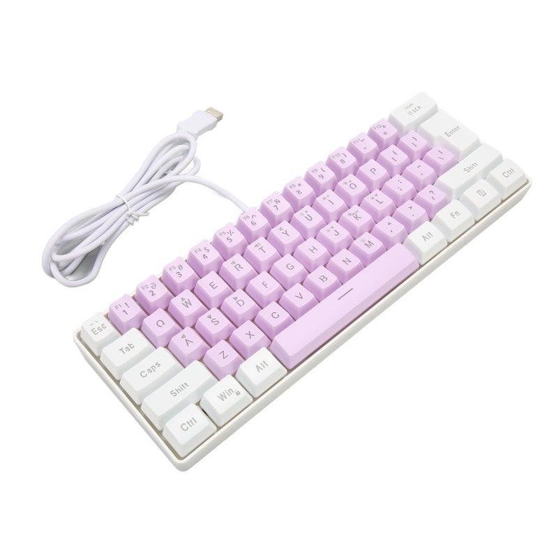 Gaming Keyboard 61 Keys Compact 60% Layout RGB Backlit Wired Keyboard - 9 RGB Modes Ergonomic Design USB Keyboard for FPS Gamers - Image 1