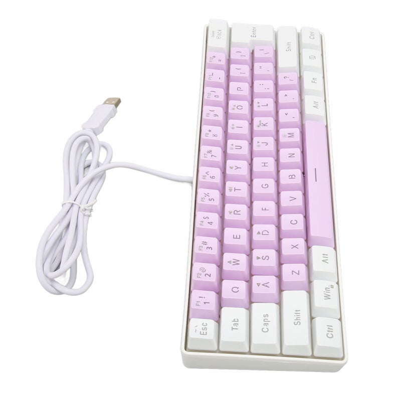 Gaming Keyboard 61 Keys Compact 60% Layout RGB Backlit Wired Keyboard - 9 RGB Modes Ergonomic Design USB Keyboard for FPS Gamers - Image 5