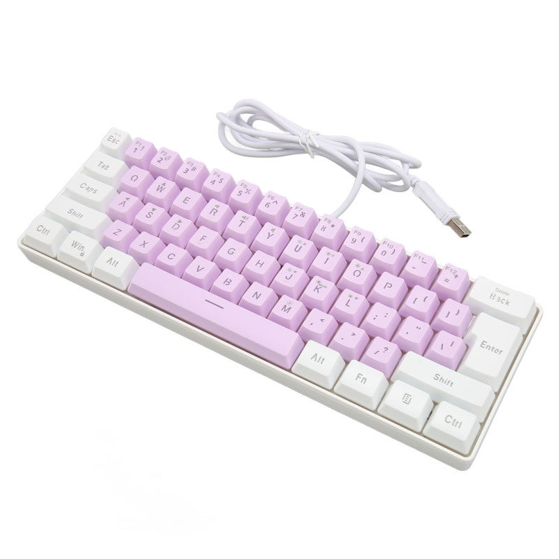 Gaming Keyboard 61 Keys Compact 60% Layout RGB Backlit Wired Keyboard - 9 RGB Modes Ergonomic Design USB Keyboard for FPS Gamers - Image 2