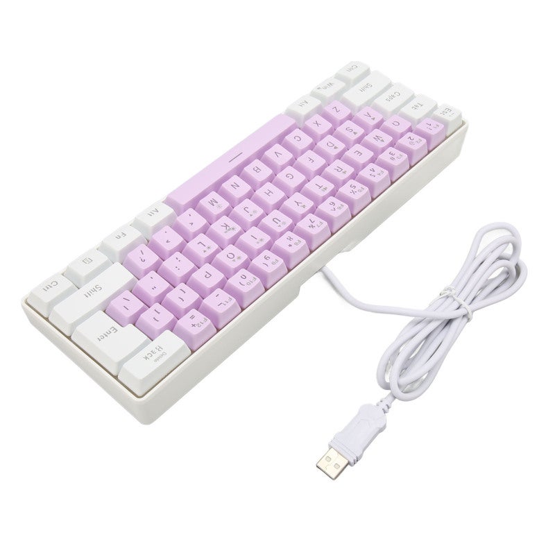 Gaming Keyboard 61 Keys Compact 60% Layout RGB Backlit Wired Keyboard - 9 RGB Modes Ergonomic Design USB Keyboard for FPS Gamers - Image 4
