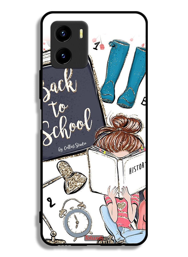 Tolwak Vivo Y15s Protective Case Cover Back To School Girl Reading History - Image 2