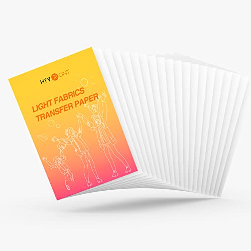 HTVRONT Printable Heat Transfer Vinyl  20 Pack Heat Transfer Paper for T Shirts 85 X 11  Wash Durable Printable HTV for Inkjet Printer