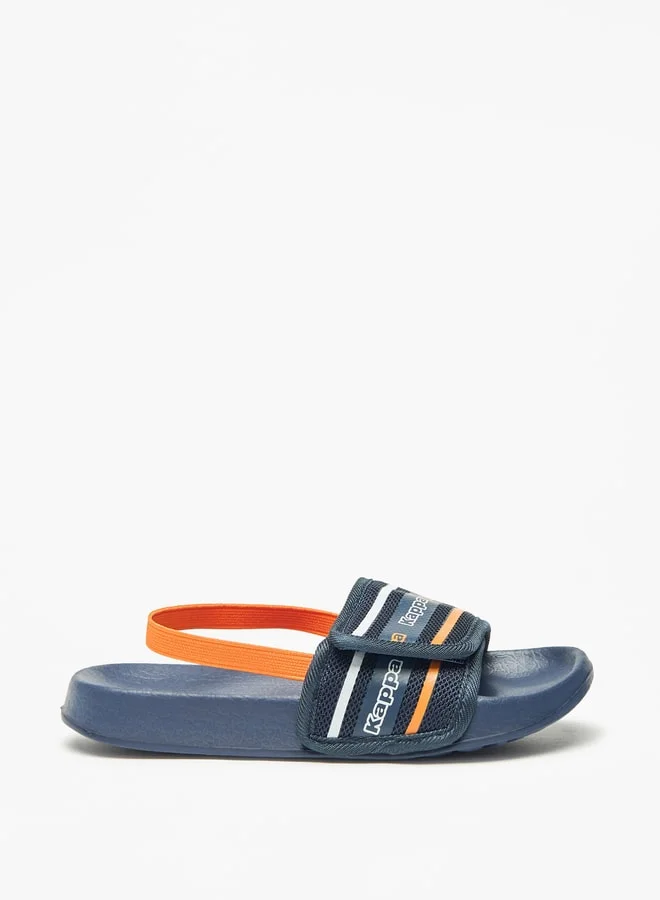 كابا Boys' Logo Print Slides with Elasticated Backstrap