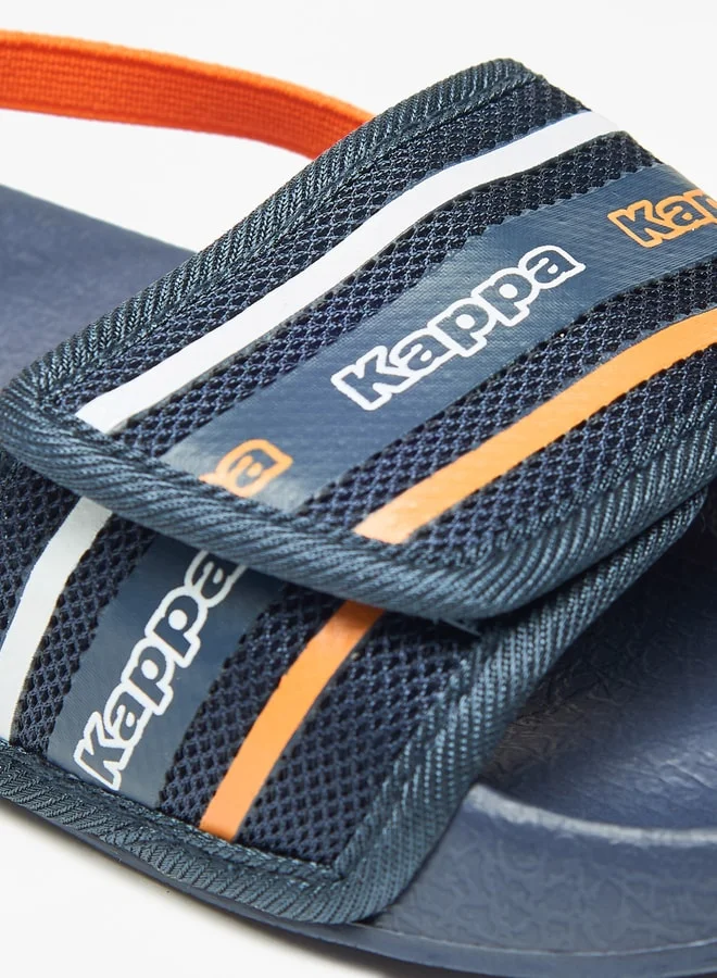 كابا Boys' Logo Print Slides with Elasticated Backstrap