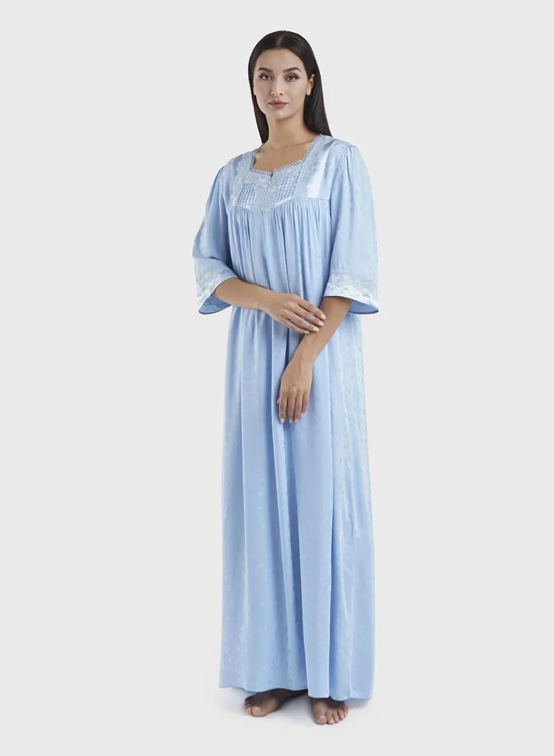 Kashkha  Viscose Jacquard Hexagon Self-Print Nightwear Dress (CNH458) for Women | Best Price UAE