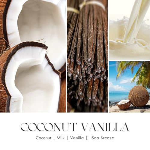 AOOVOO Coconut Vanilla Candles - 9 oz Scented Candles, Aromatherapy Candle, Soy Candle for Home Scented - Image 4