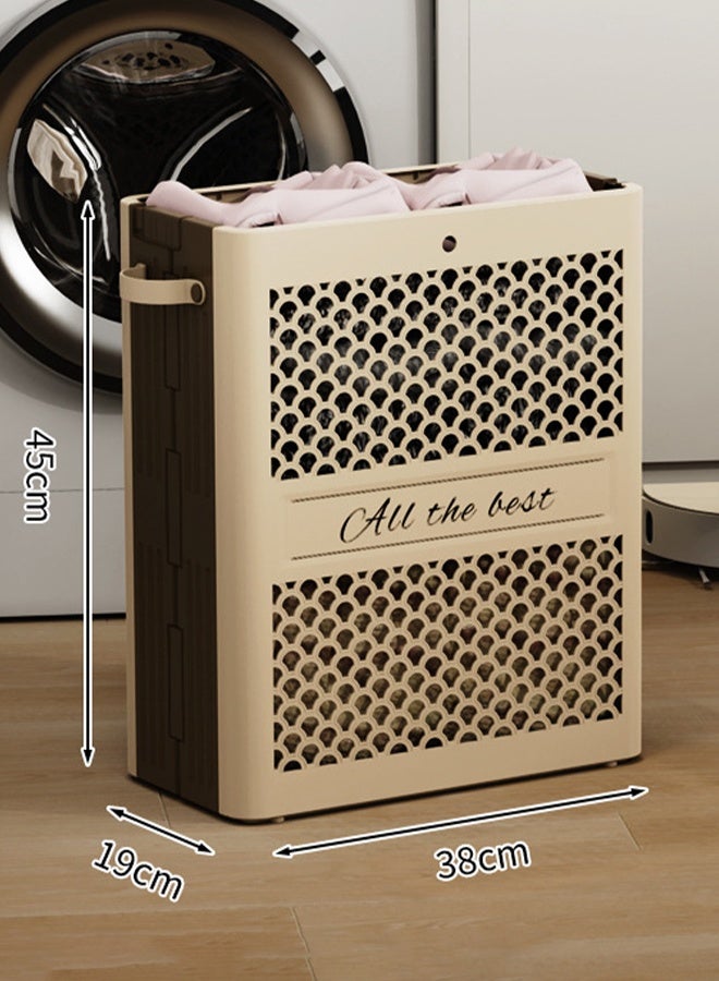 HQ-GAMING Laundry Baskets, Collapsible Laundry Hamper, Foldable Laundry Bin, Freestanding Breathrable Clothes Hamper with Easy Carry Handles in Laundry Room Bedroom Bathroom College Dorm - Image 2