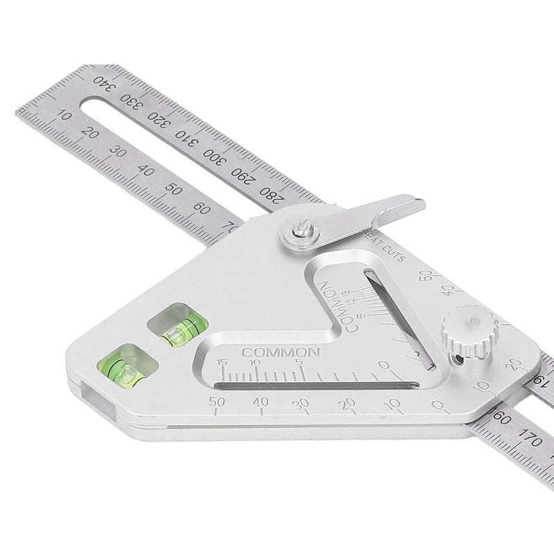 Woodworking Triangular Rule, Stainless Steel Plastic Woodworking Triangular Ruler, Horizontal Bubble Triangular Ruler for Woodworking Measurement, ANKROYU0bkh92tziy - Image 5
