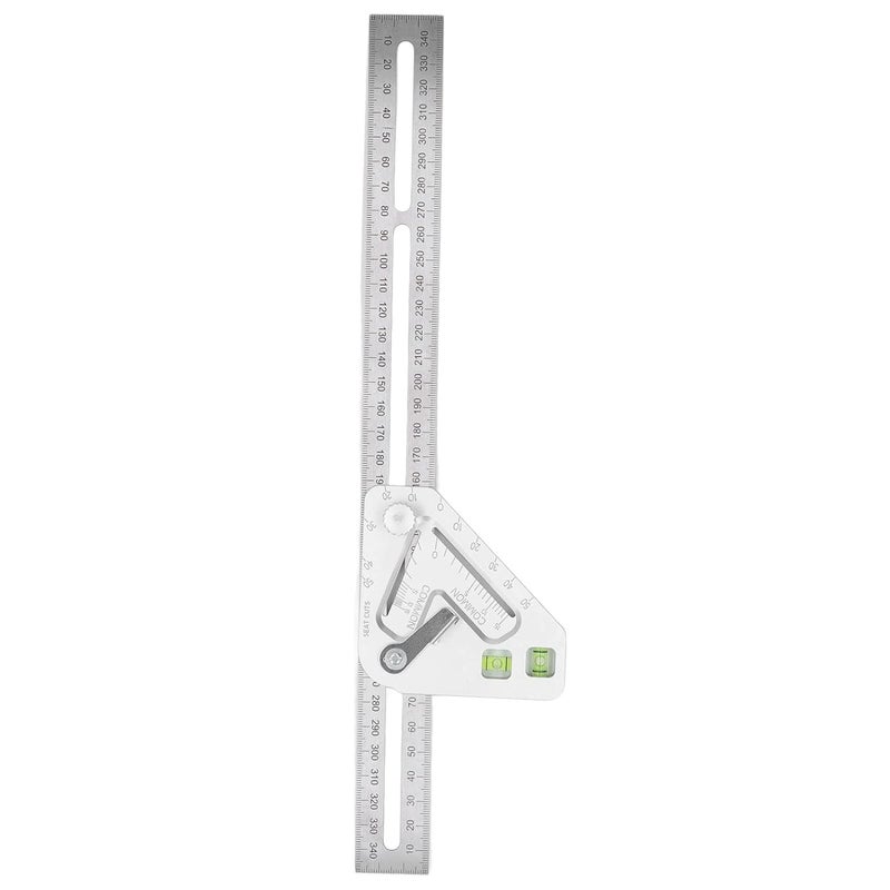 Woodworking Triangular Rule, Stainless Steel Plastic Woodworking Triangular Ruler, Horizontal Bubble Triangular Ruler for Woodworking Measurement, ANKROYU0bkh92tziy - Image 1