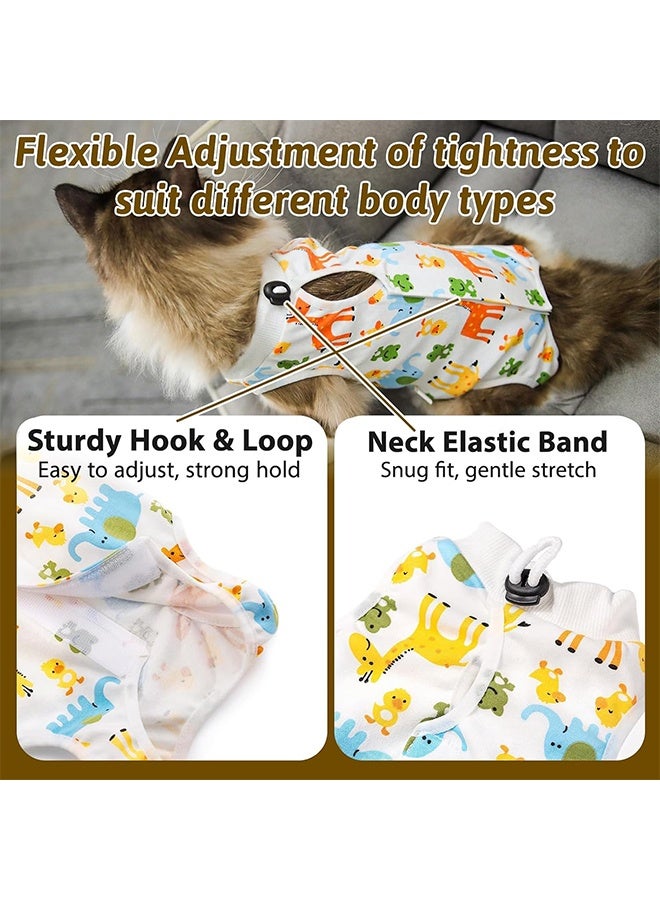 بدلة تعافي القطط للسيدات، ملابس قطط قابلة للتنفس بعد الجراحة للإناث والذكور لمنع لعق جروح البطن، ملابس للقطط بعد الجراحة (L) - Image 4