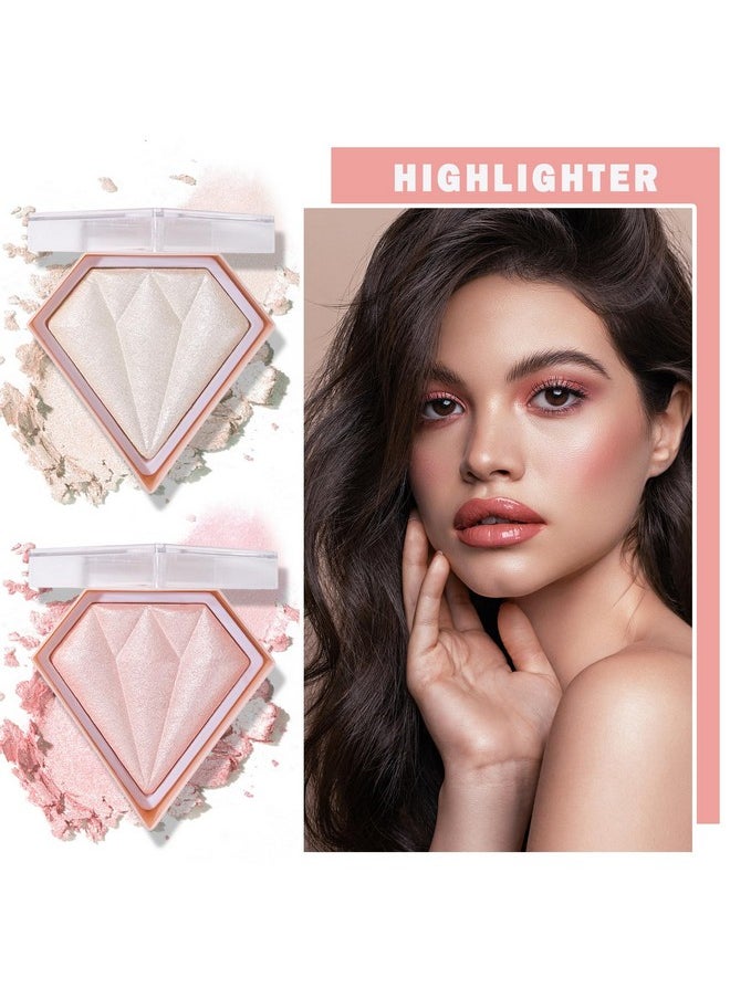 2Pcs Face Glitter Highlighter Makeup Palette Shimmer Contour Powder Waterproof Longlasting Brightens Face Contour Illuminator Highlighters Blush Powder Makeup Palettepearl White Fairy Pink - pzsku/Z9C54C1B257168B2017B6Z/45/_/1707975113/b066dd66-8026-4733-b8dd-dcc20def996c