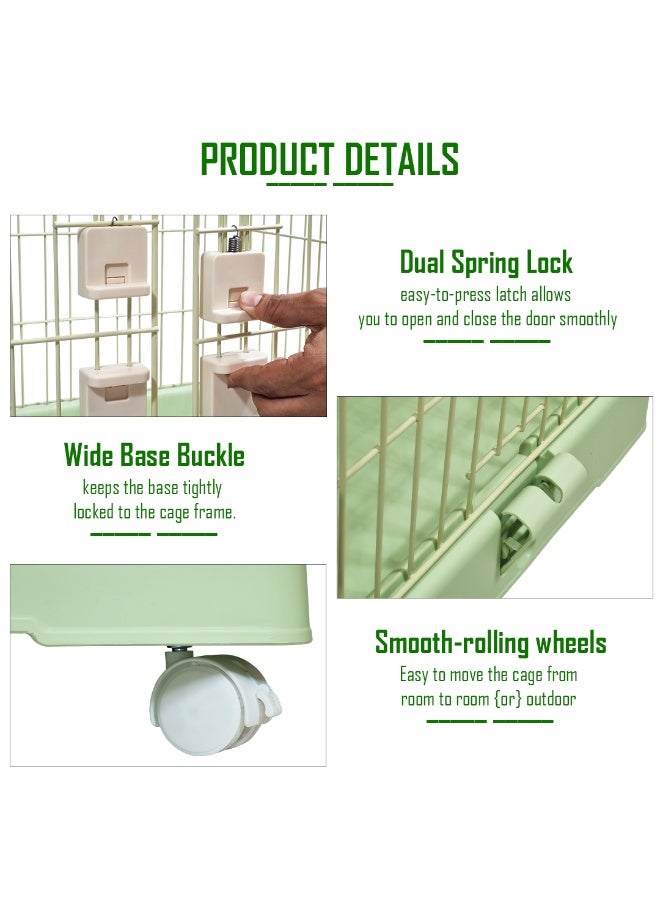 NNC PETS Cat Kennel with Rolling Wheels, Spacious Design, Strong Metal Frame, Large Front Door, 71 cm Dog Cage, Rabbit Cage, Quick Assembly, Indoor-Outdoor Cat Crate, Ideal for small to medium Pets (Green) - Image 3