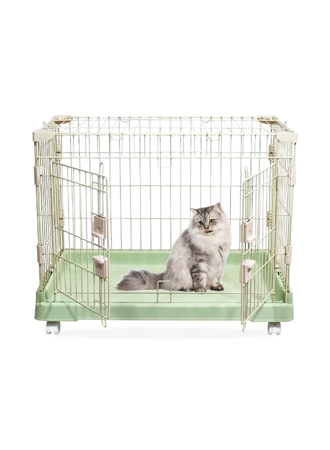 NNC PETS Cat Kennel with Rolling Wheels, Spacious Design, Strong Metal Frame, Large Front Door, 71 cm Dog Cage, Rabbit Cage, Quick Assembly, Indoor-Outdoor Cat Crate, Ideal for small to medium Pets (Green) - Image 1