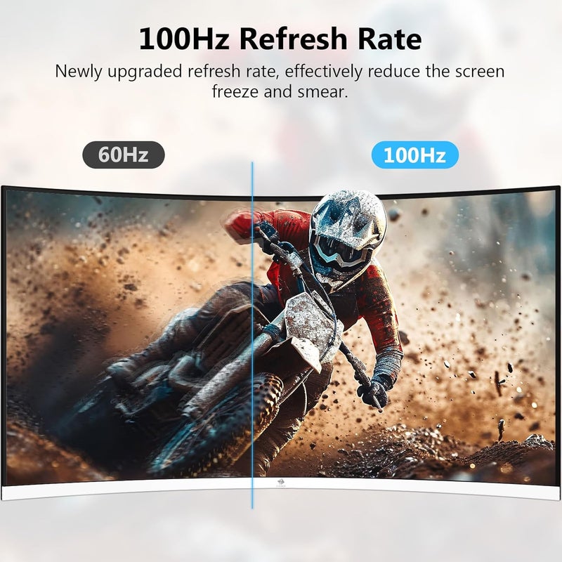 Z Z-Edge شاشة ألعاب منحنية Z-Edge مقاس 27 بوصة، كاملة الدقة 1080P 1920x1080 بإضاءة خلفية LED، مع معدل تحديث 75 هرتز وتقنية العناية بالعين، زاوية رؤية واسعة 178 درجة، مكبرات صوت مدمجة، منافذ VGA+HDMI - Image 4