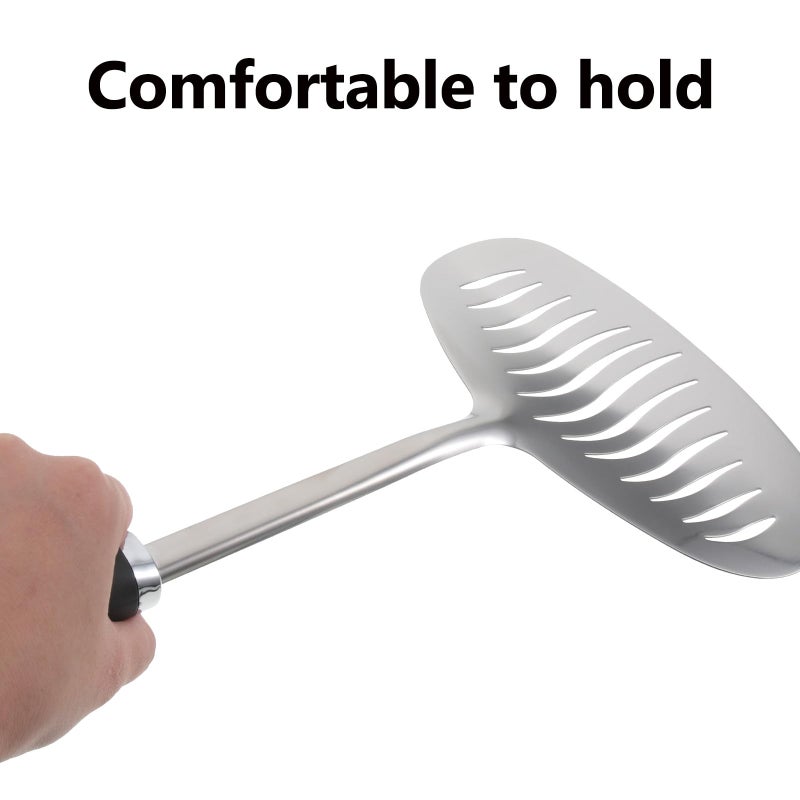 Stainless Steel Fish Spatula and Steak Turner Kitchen Cooking Utensil for Grilling Seafood Meat - Image 5