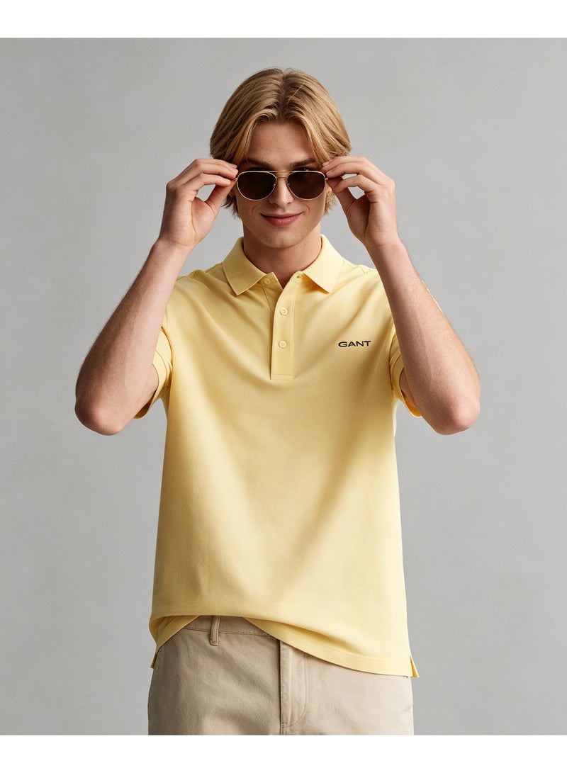 GANT Unisex Short Sleeve Collared Polo Shirt Casual Daily Wear Top Yellow - Image 2