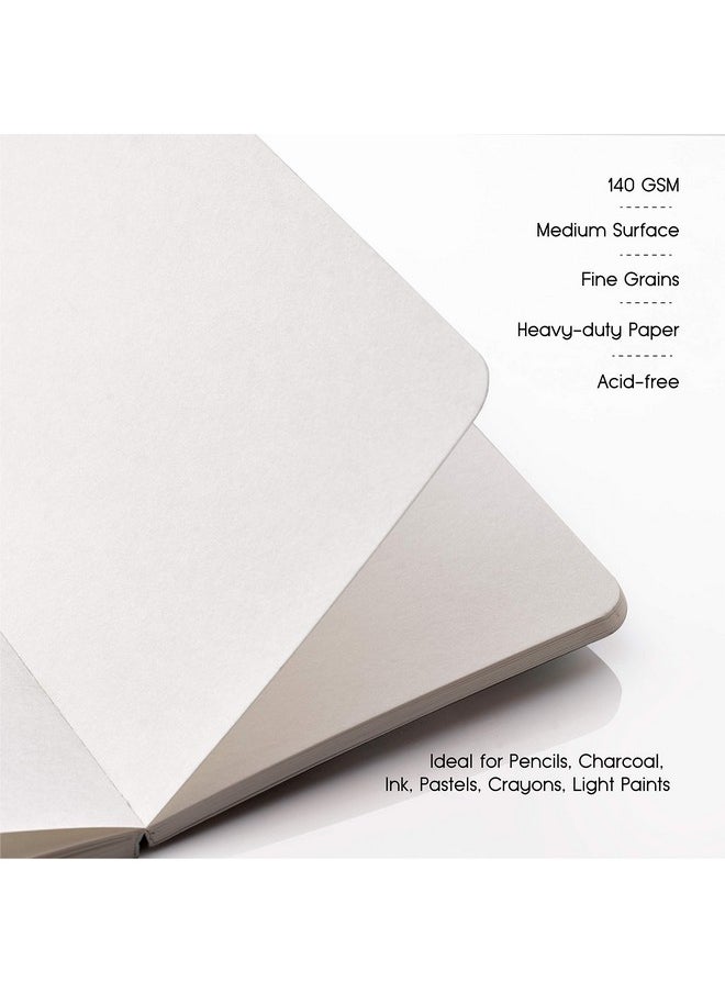 FACTOR NOTES FACTOR NOTES Sketchbook: A5|140 GSM|Textured Fine Grain Medium Surface Acid-Free Artist-Grade Paper (Ocean Lullabies), Ink  - Image 2