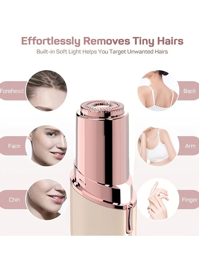 Mint Green Cordless Facial Hair Remover For Women Painless Battery Powered Travel Grooming - Image 2