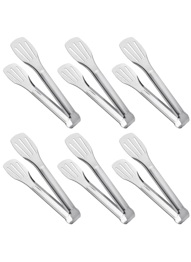 JXHAPY JXHAPY Serving Tong Kitchen TongsBuffet Tongs Stainless Steel Food Tong Serving Tongsmall tongs 6 Pack 7 Inch 