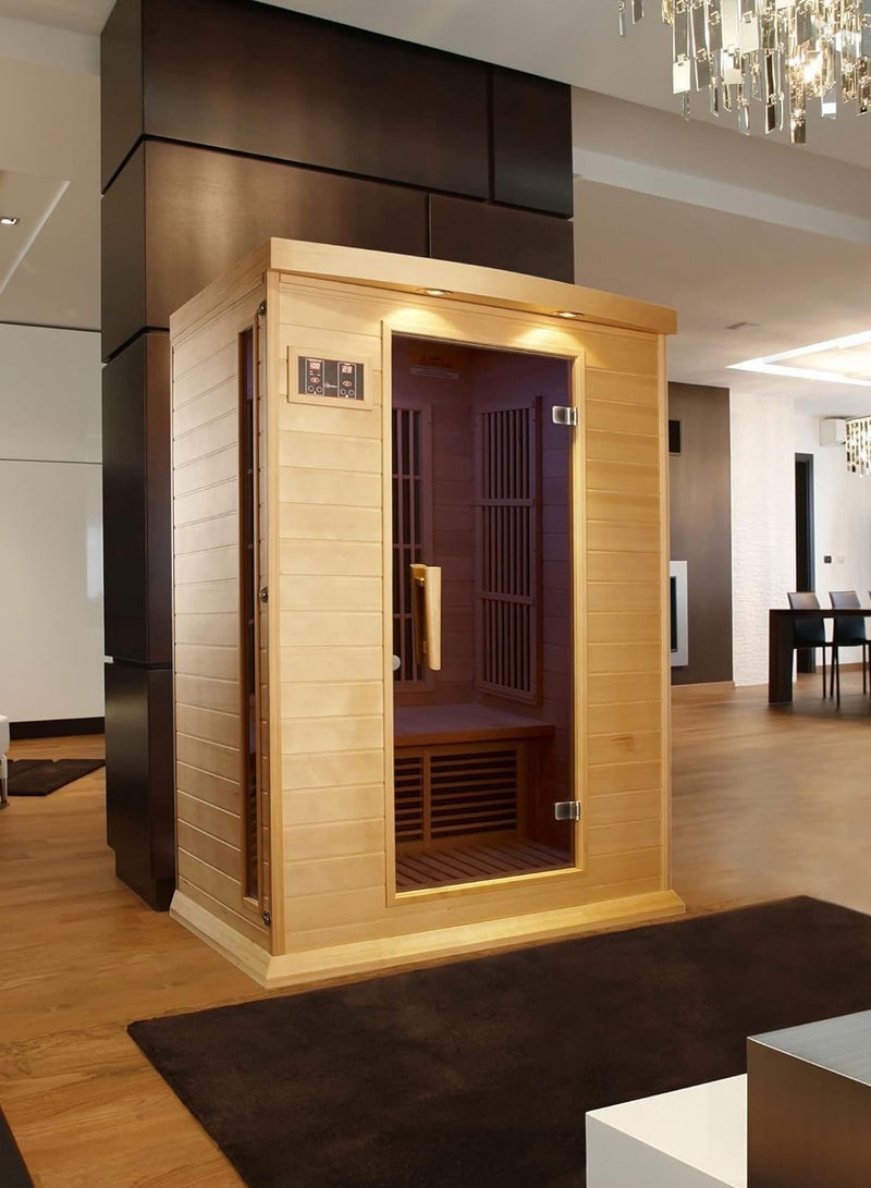 Proxima Health & Fitness 2-Person Hemlock Infrared Sauna – Low EMF | Hybrid Heating | Chromotherapy & Audio | Plug & Play Home Spa - Image 2