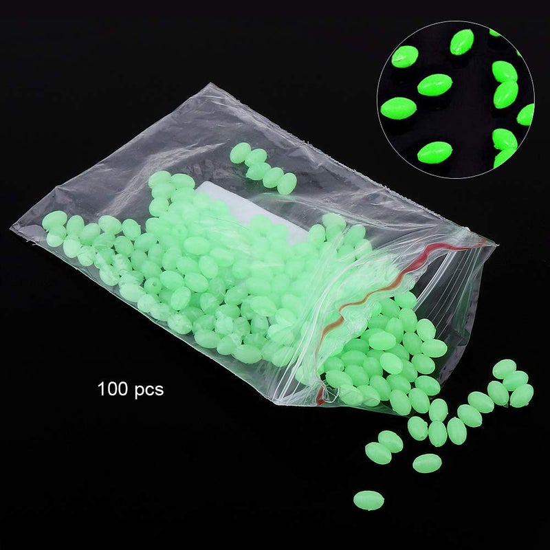 OriGlam 100pcs Plastic Luminous Glow Fishing Beads Eggs, Glow in The Dark, Assorted Plastic Oval Round Shaped Glow Eggs, Rubber Fishing Beads Plastic Rig Beads - Image 4