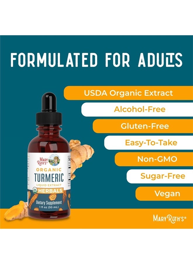 MaryRuth Organics Turmeric Curcumin Liquid Drops by MaryRuth's | Sugar Free | USDA Organic | Organic Turmeric Supplement | Joint Support Supplement | Liver Support | Non-GMO | Gluten Free | Vegan | 1 Fl Oz - Image 3