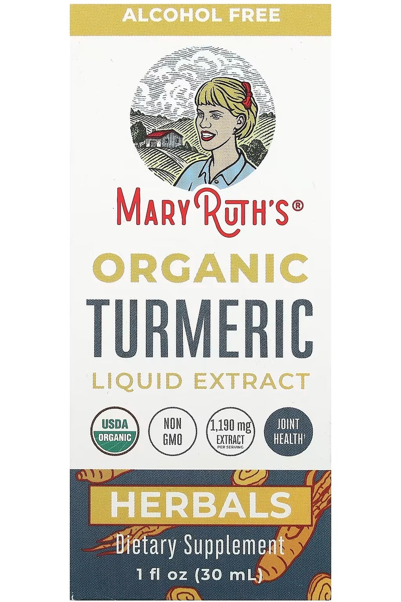 MaryRuth Organics Turmeric Curcumin Liquid Drops by MaryRuth's | Sugar Free | USDA Organic | Organic Turmeric Supplement | Joint Support Supplement | Liver Support | Non-GMO | Gluten Free | Vegan | 1 Fl Oz - Image 1