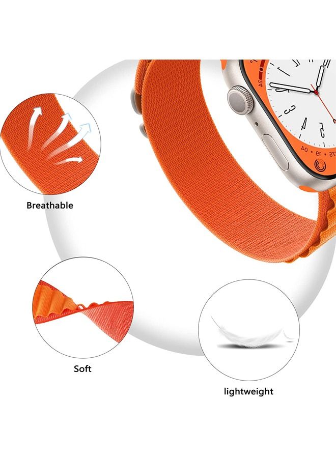 Captaintech Alpine Loop Nylon Bands Compatible with Apple Watch Band 42mm 44mm 45mm 49mm Women Mens, Adjustable Sport with Metal G-Hook Braided Strap for iWatch Ultra Series SE 8/7/6/5/4/3/2/1,Orange - Image 3