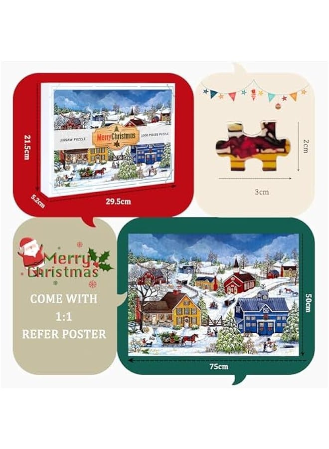 Wooden Jigsaw Puzzle, Countryside New Year Vibes, A Holiday Decoration for All Ages,1000 Pieces (Village) - Image 5
