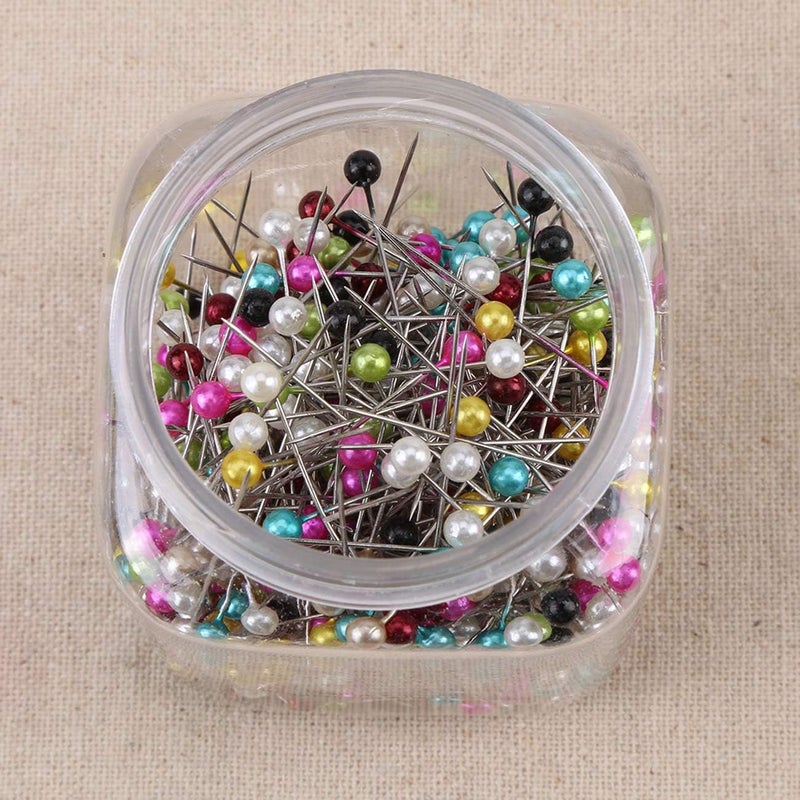 klarako 500Pcs Pearl Needles Quilting Pins Packed in Pink Fabric Covered Pin Cushion Bottle Wedding Decorating Tool Sewing Crafts - Image 3