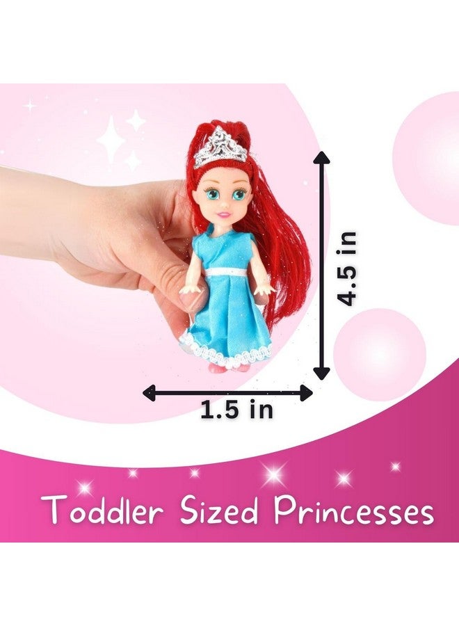 Liberty imports Liberty Imports Little Royal Princess Toddler Dolls with Dresses, Girls Imaginative Pretend Play Small Dolls Party Favors Collection (6 Pack) - Image 5