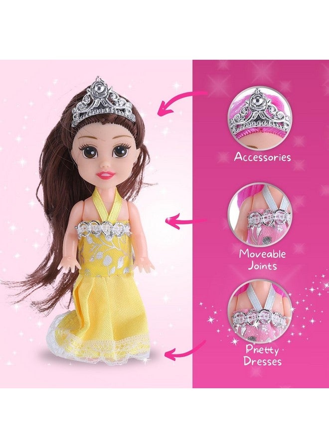 Liberty imports Liberty Imports Little Royal Princess Toddler Dolls with Dresses, Girls Imaginative Pretend Play Small Dolls Party Favors Collection (6 Pack) - Image 4