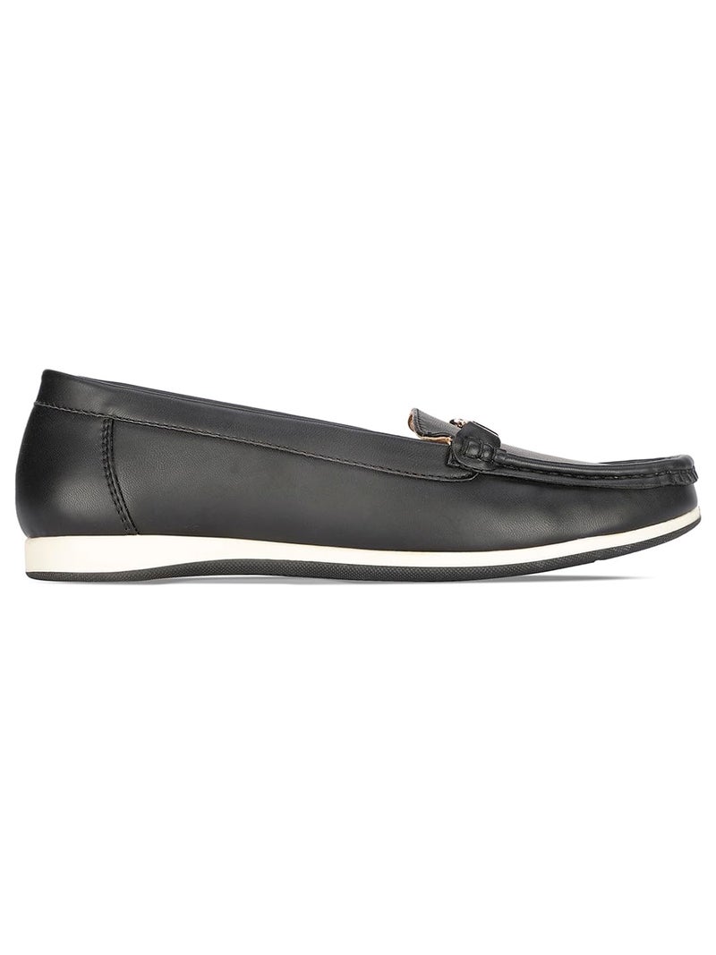 Bata Women's Slip-on Loafer - Black (4 UK) (5516145) - Image 2