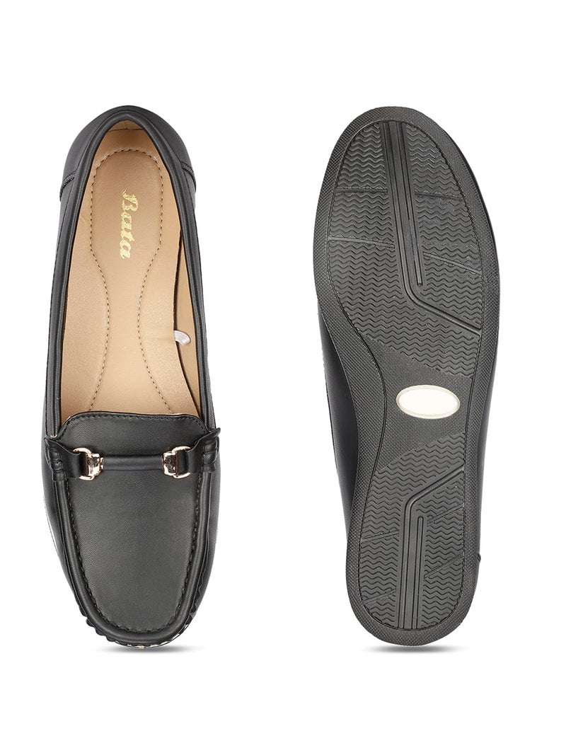 Bata Women's Slip-on Loafer - Black (4 UK) (5516145) - Image 4
