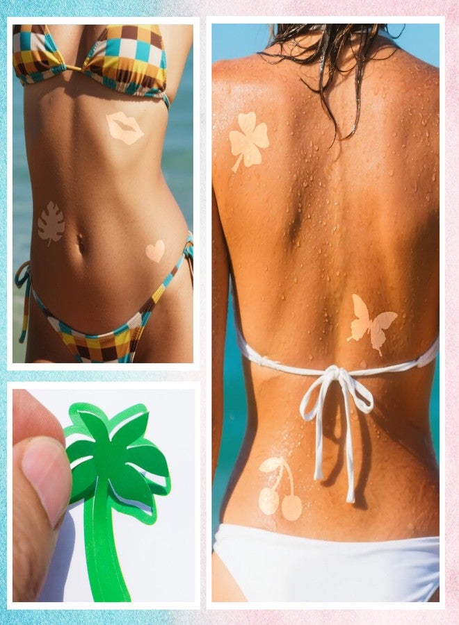 VANALIA Tanning Stickers for Body, 714Pcs Dual-Size Multi-Style Self Adhesive Removable Sunbathing Stickers, Perforated Heart Butterfly Star Tanning Bed Sticker for Women Kids Beach & Salon Supplies - Image 5