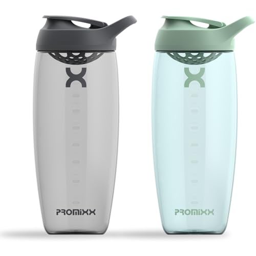Promixx PURSUIT Protein Shaker Bottle  Premium Sports Bottles for Protein Mixes and Supplement Shakes  Easy Clean Durable Protein Shaker Cup