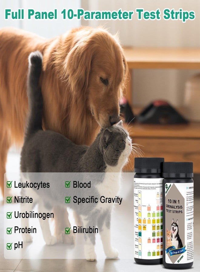 SaySummer Urine Test Strips for Dogs Cats - 50 Counts Urinalysis Test Strips for Pets 10 in 1 Testing Protein Blood Leukocytes pH Nitrite and More Dog Cat Test Kit for Pets - Image 3