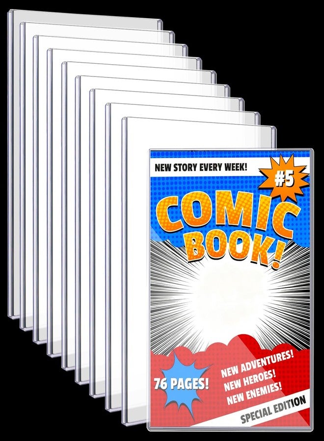 Ysglory Comic Book Top Loaders 10ct Comics Storage Protector Sleeves Plastic Rigid Holder Crystal Clear Protection for Current Modern Comic Book Collectors Storage Display - Image 1
