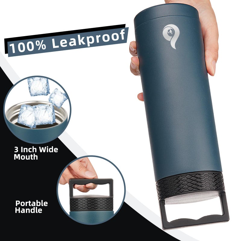 BJPKPK Insulated Water Bottles, Dishwasher Safe 36 oz Water Bottle with Handle, Leakproof BPA Free Water Jug, Stainless Steel Thermos for Sports, Black - Image 4