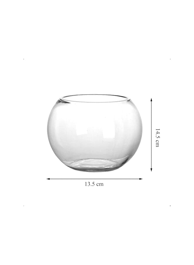 The Bros Round Glass Vase Clear Glass Fish Bowl Vase – Round Bubble Bowl for Flowers, Centerpieces, Terrariums & Home Decor Weddings, Events, Office & Table Displays - Image 2
