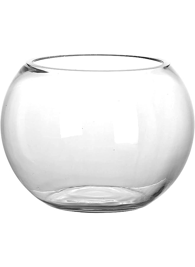 The Bros Round Glass Vase Clear Glass Fish Bowl Vase – Round Bubble Bowl for Flowers, Centerpieces, Terrariums & Home Decor Weddings, Events, Office & Table Displays - Image 1