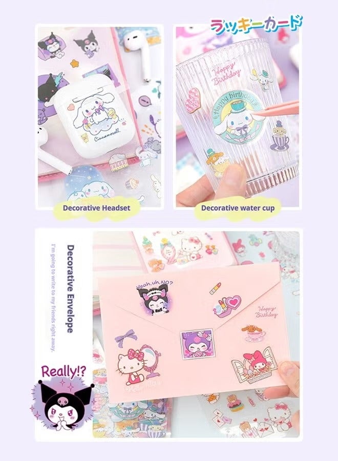 Sanrio Anime Girl Stickers - 100 Sheets Sanrio Stickers Kit, Vinyl Cartoon Aesthetic Decorative Sticker Set, Ideal for Scrapbooking, Journaling, Laptops and Room Decoration - Image 5