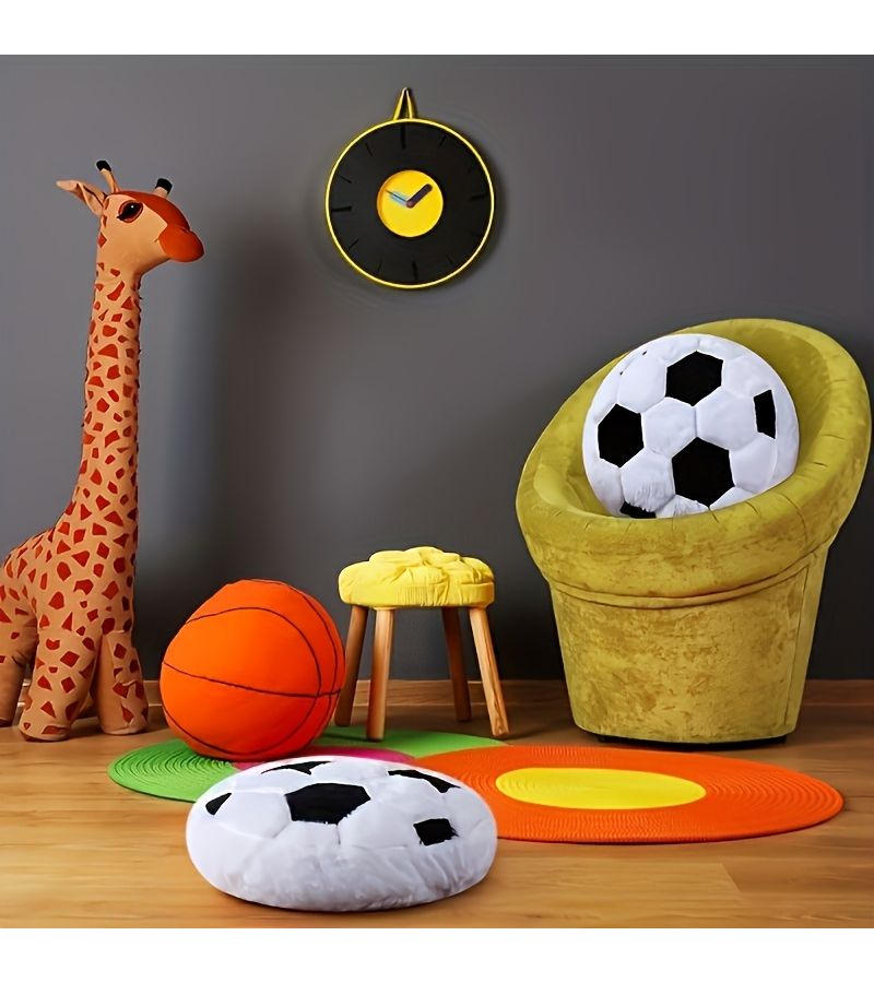 1pc Soft Football Pillow Plush Toy Decoration For Bedroom Sofa Couch Home Party Birthday Thanksgiving Easter Christmas Halloween Gift - Image 2
