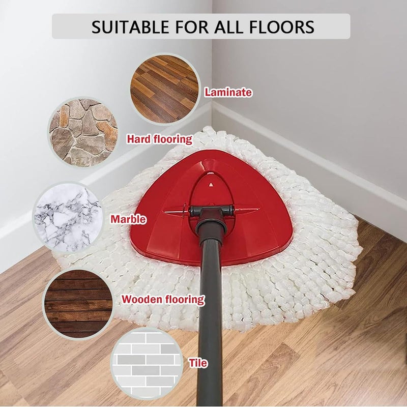 EMTK 8-Pack Reusable Mop Head Replacement for O Cedar Easywring 1-Tank System, Microfiber Spin Mop Refills Compatible with Vileda 2-in-1 Turbo Triangle - Image 5
