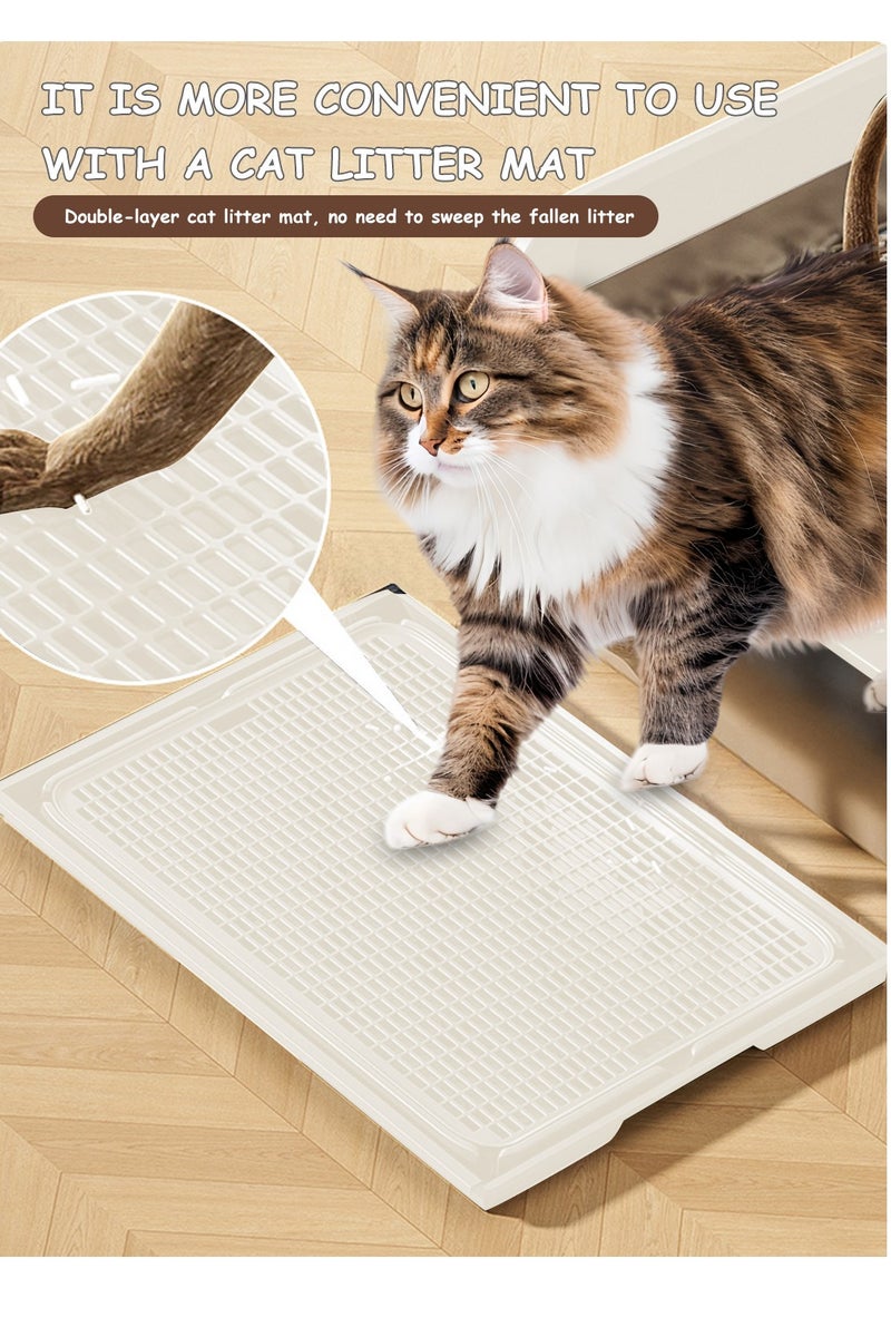 Kidle Large Stainless Steel Cat Litter Box Easy Cleaning Kitty Litter Box Cat Litter Tray for Big and Multiple Cats - Image 2