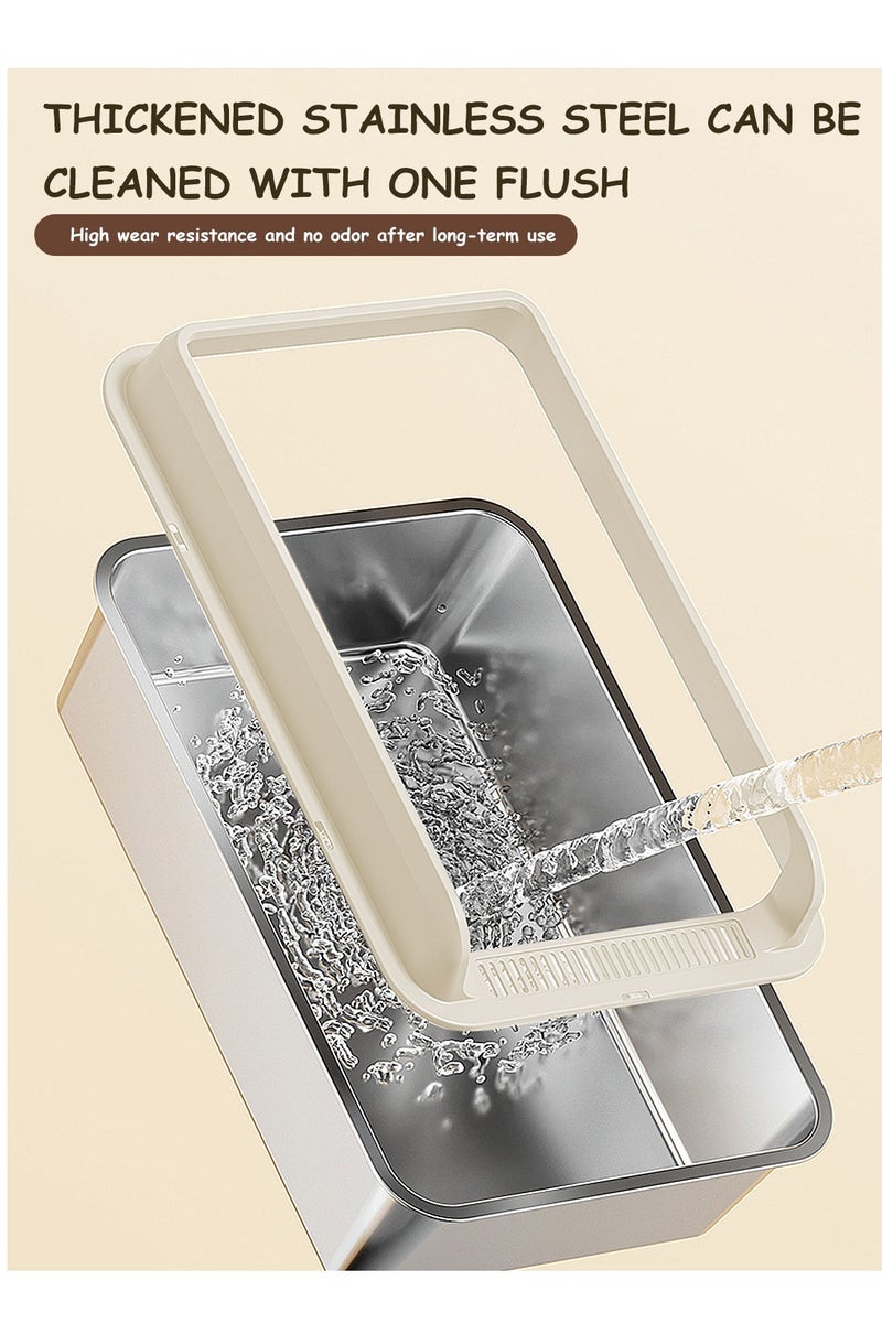 Kidle Large Stainless Steel Cat Litter Box Easy Cleaning Kitty Litter Box Cat Litter Tray for Big and Multiple Cats - Image 4