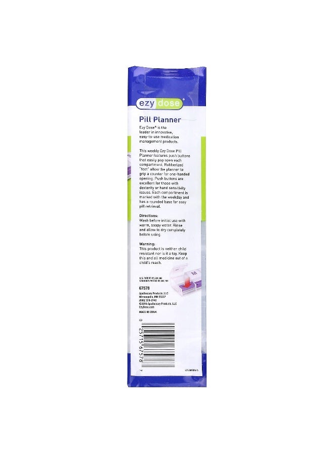 Ezydose Ezy Dose, Weekly with Push Buttons Pill Planner, 2 XL, 1 Count  - Image 2