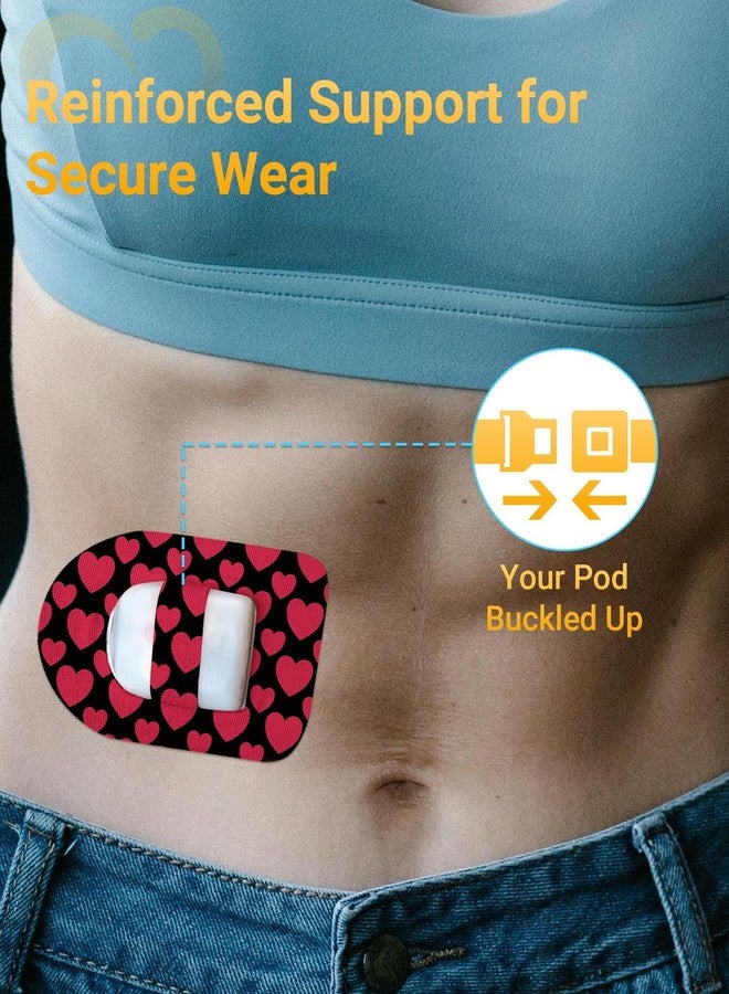 Amolyfe Omnipod 5 Adhesive Patches Waterproof, 20 Pack Amolyfe Omnipod Overpatches with Stretchable Strap, Breathable, Long-Lasting Medical Adhesive, Premium Hinged Tin (Heart) - Image 4